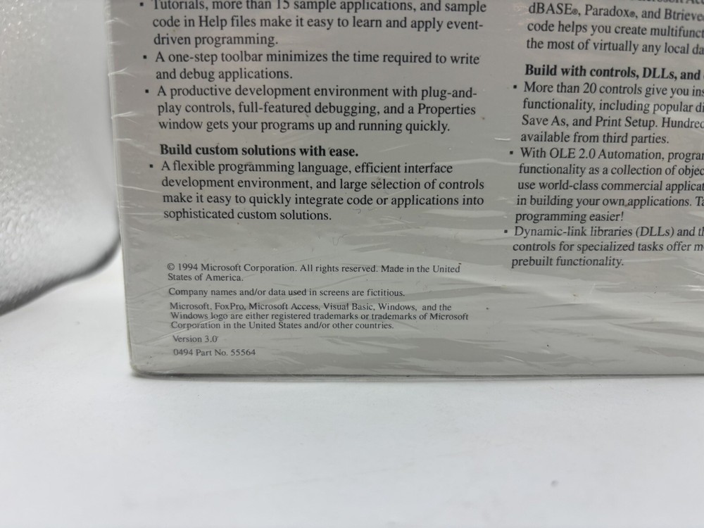Microsoft Visual Basic 3.0, 3.5 Inch Disks Standard Edition Windows