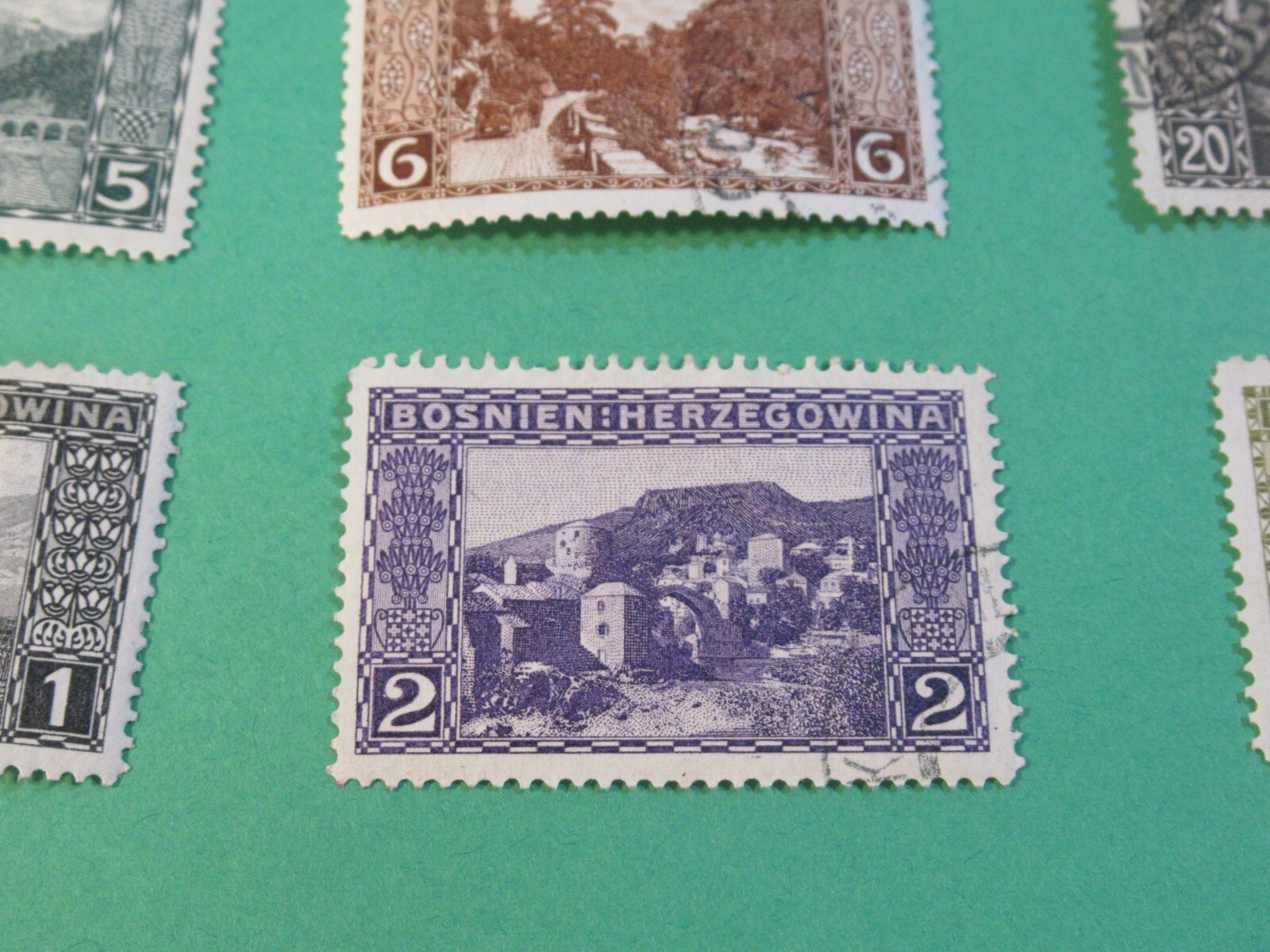 BOSNIEN HERZEGOWINA BOSNIA 6 STAMP LOT USED ISSUED 1879 - 1906 SCENIC VIEWS