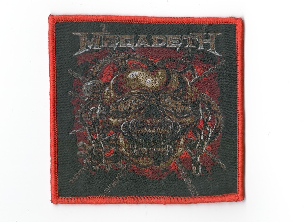 MEGADETH ,SEW ON RED BORDER WOVEN PATCH