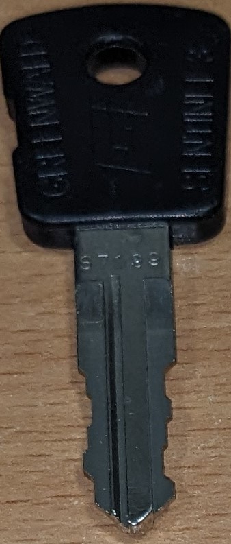 GREENWALD SENTINEL 3 KEY PART #GW91-2000-19 CODED S7199