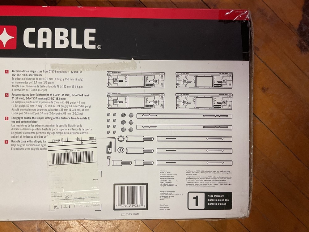 Porter Cable Hinge Butt Template Kit / Set 59381 with Case