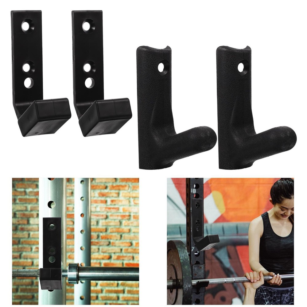 2x Wall Mounted Barbell Rack Barbell Holder Easy Installation Durability