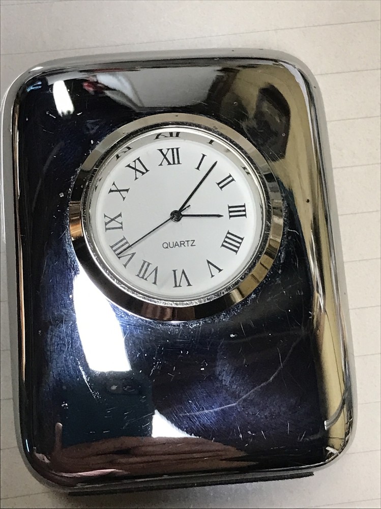 Chrome Quartz Desk Clock Works