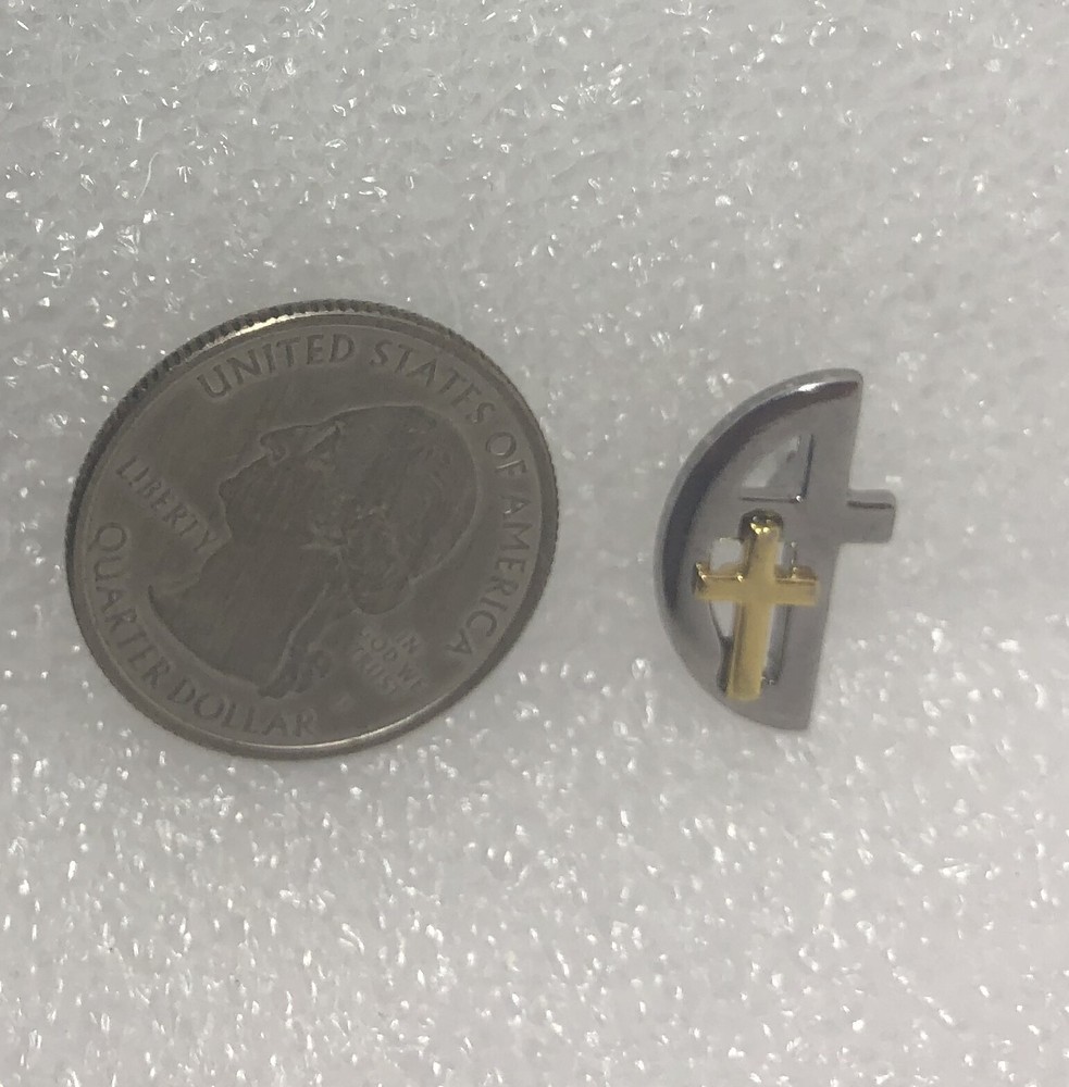 Double Crosses Religious Pin