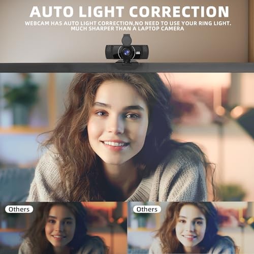 Full HD Webcam for PC 1080P with Microphone,Computer Webcam 110° Field of