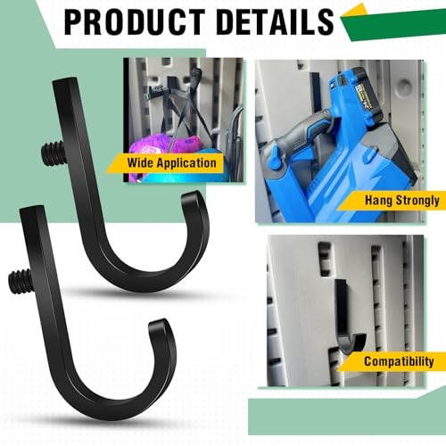 4 Pack Storage Shed Hooks Compatible with Suncast/Crafstman, Storage Shed
