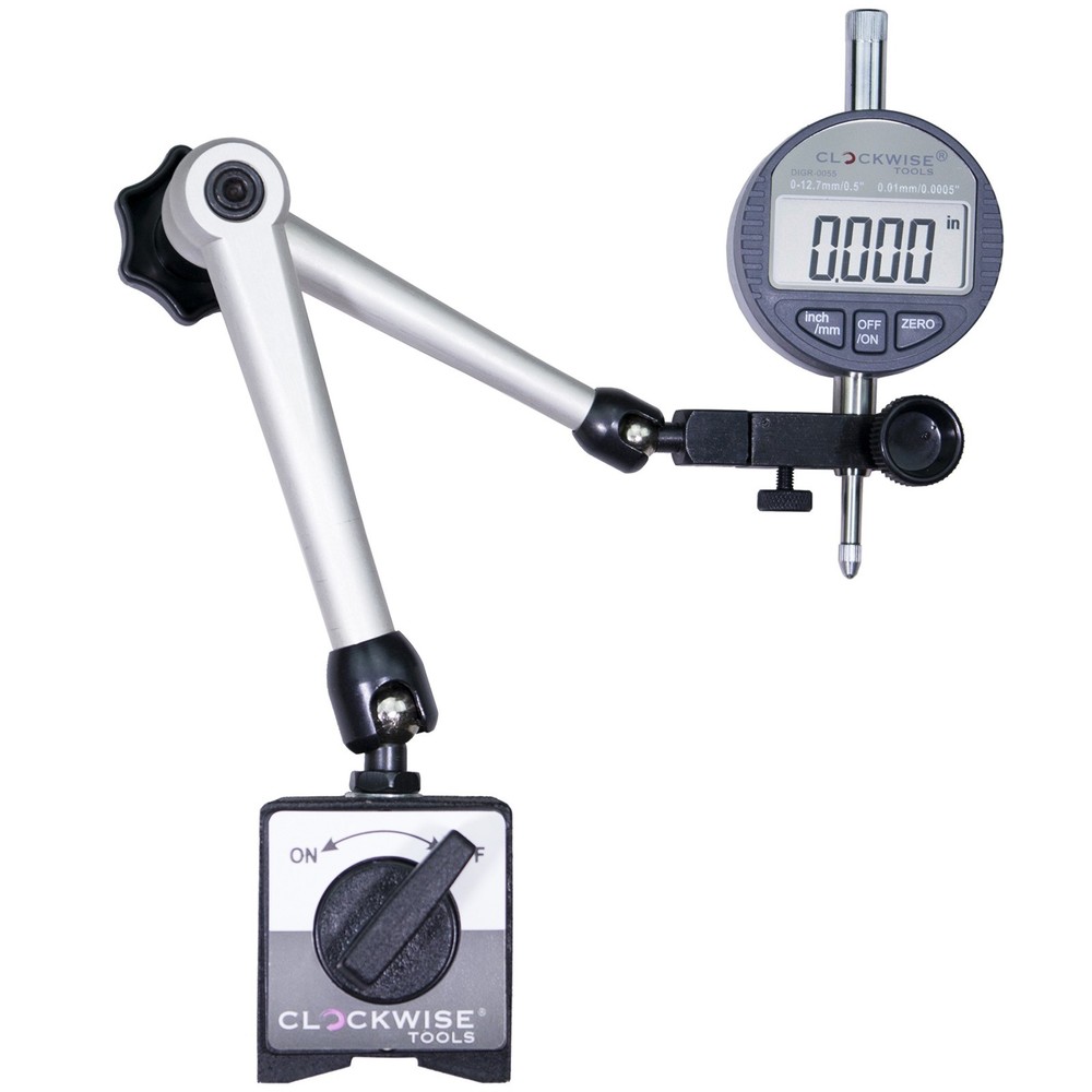 Digital Dial Indicator Gauge Set Magnetic Base Holder Metric Conversion Tool New