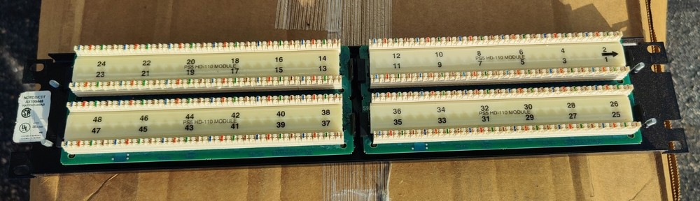 IBDN Cat 5 48 Port 2U Rack Mount Network Punch down Patch Panel NXPPA2U48AB