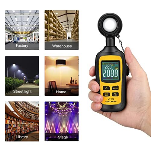 Light Meter Digital Illuminance Meter Handheld Ambient Temperature Measurer R...