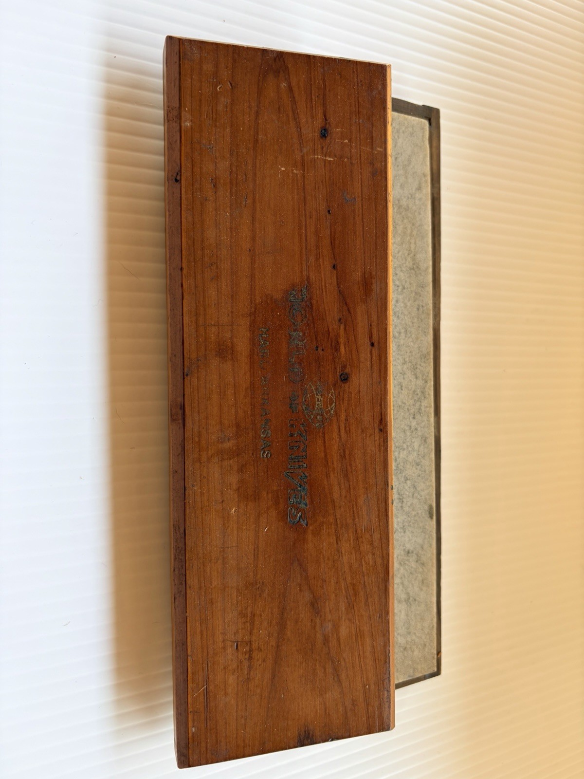 ProEdge Sharpening Stone Original Brown Gray with Wooden Storage Box Wood Handle