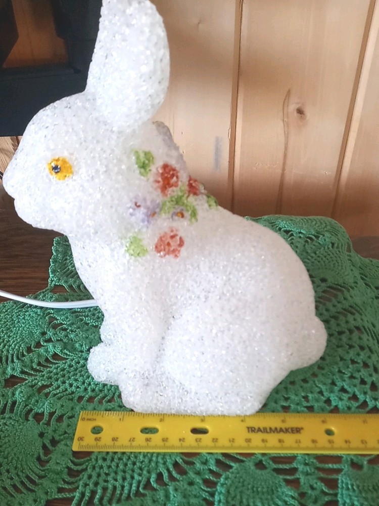 Easter Spring Bunny Rabbit Melted Plastic Ele Light Up Night Light 70in Cord