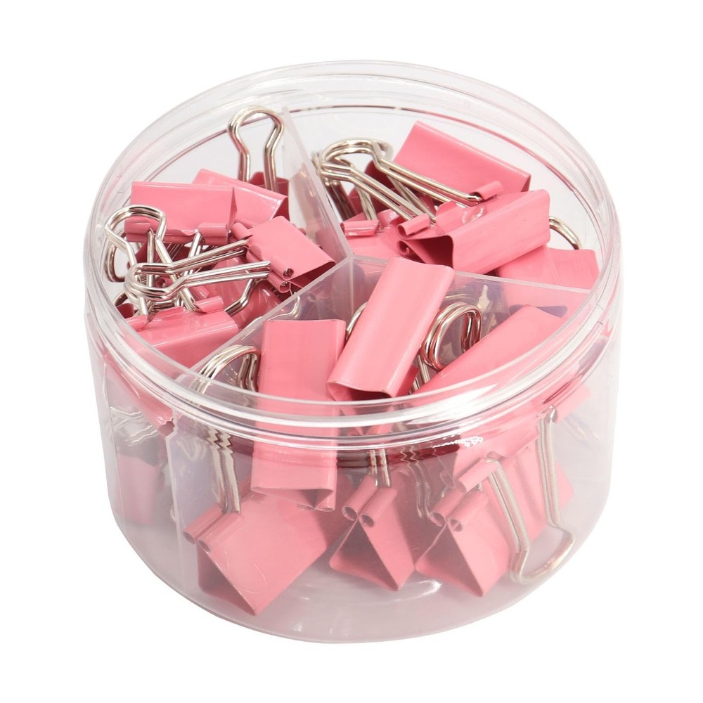 Pink Binder Clips Paper Clamps, Assorted Sizes Set (Small, Medium, Large) for...
