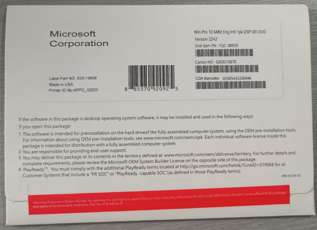 Genuine Windows 10 Pro 64 bit CD Version, Brand New, FREE SHIPPING!