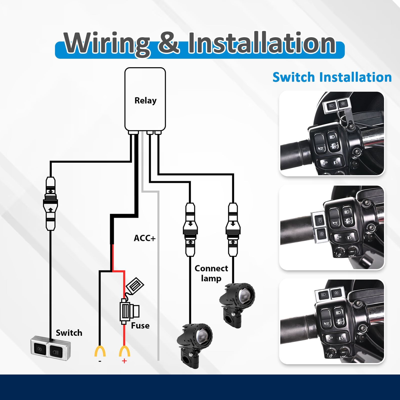Motorcycle Spot Fog Auxiliary LED Driving Light Bar For Harley Road Street Glide