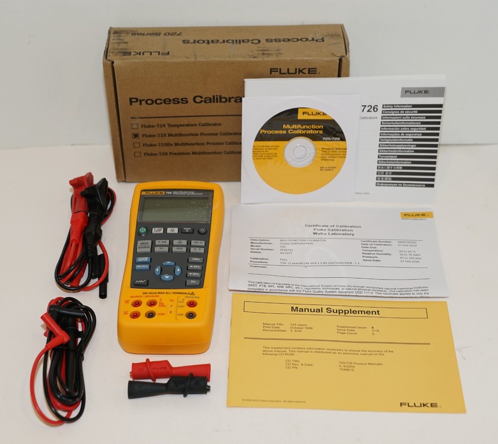 FLUKE 725 MULTIFUNCTION PROCESS LOOP MA VOLT MV CALIBRATOR NEW 19