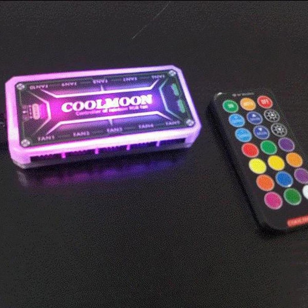 RGB Fan Controller Remote Control Computer Case 12V PC Cooling Chassis Fan Hub M
