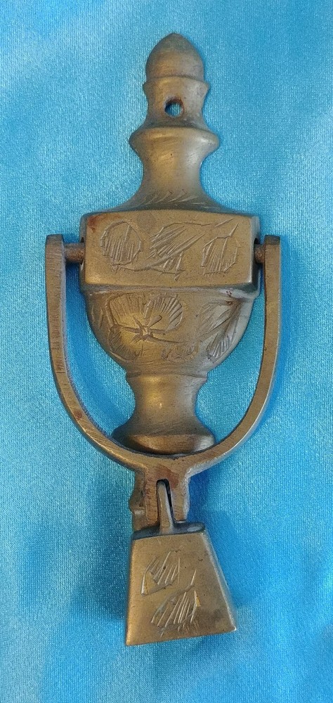 Vintage Solid Brass Door knocker ching Bell India