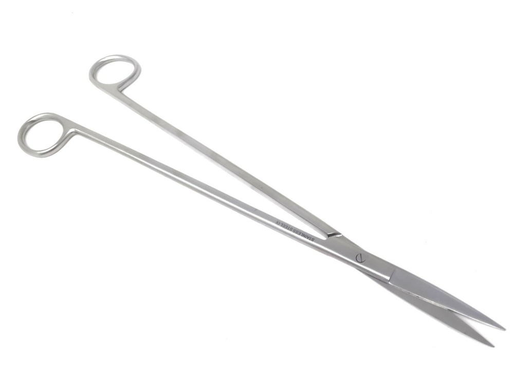 Long Handle Aquascaping Fish Aquarium Cleaner Scissors Straight 12" Sharp/Sharp