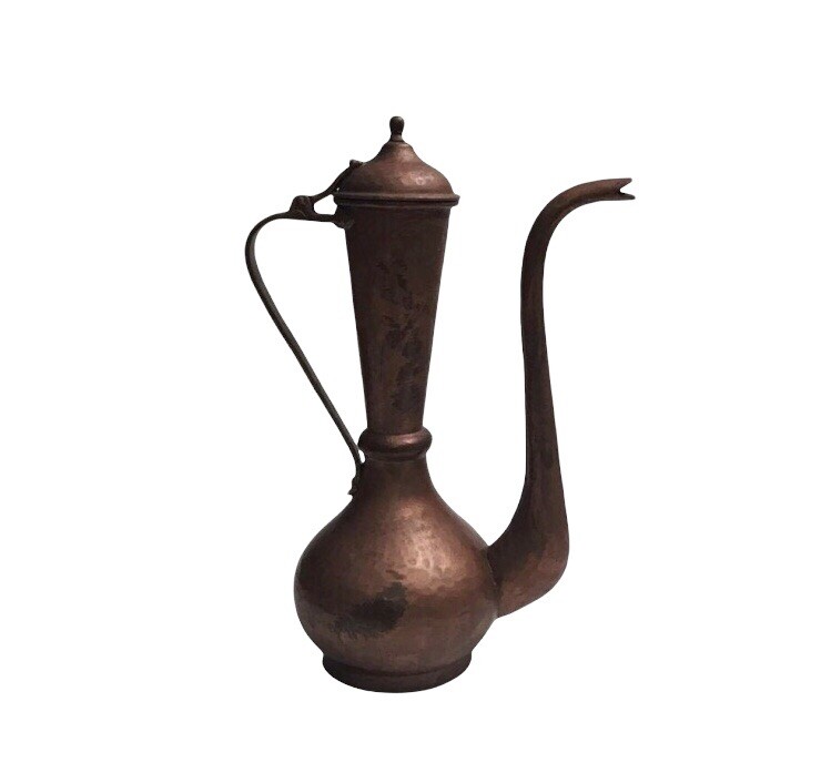 Antique Russian Copper Double Eagle Marked Pitcher/Teapot