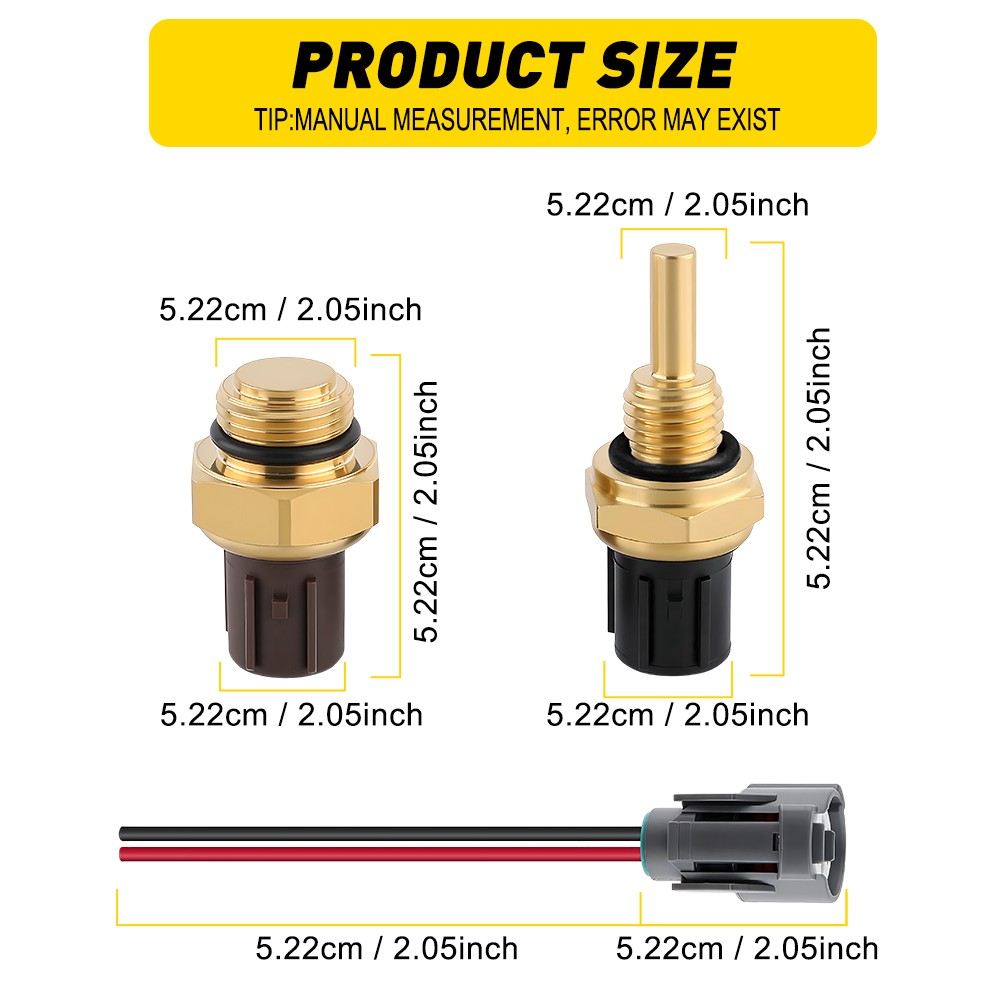 Cooling Fan Control Switch & Coolant Temperature Sensor with Wire Plug For Honda