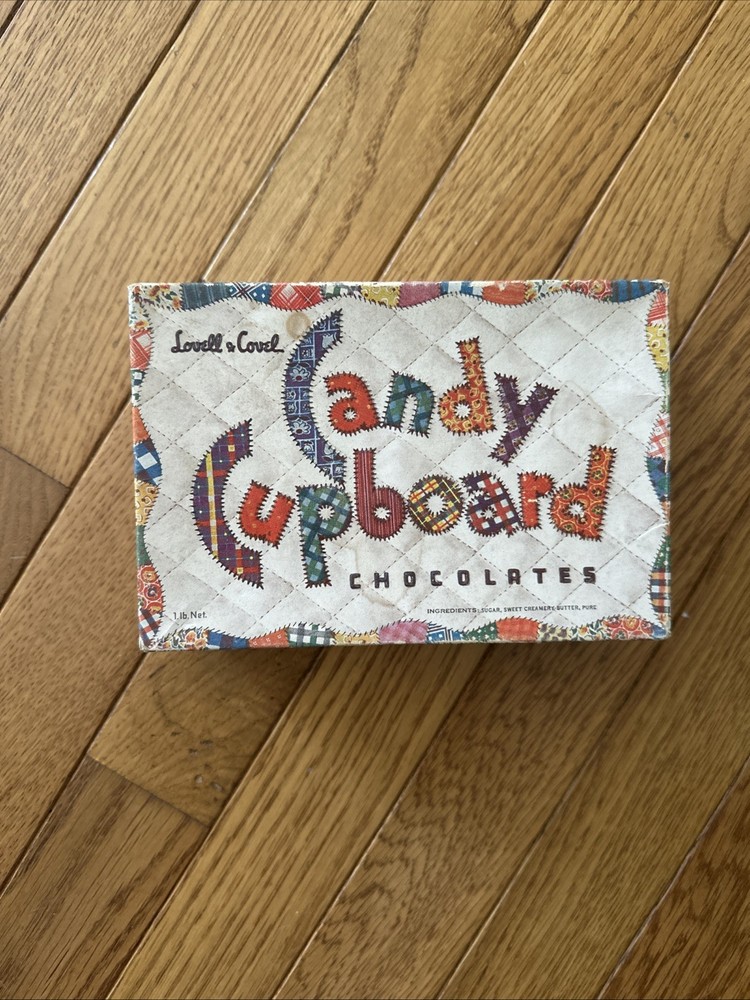 LOVELL & COVEL, Candy Cupboard, VINTAGE Empty Chocolate Box, Patchwork Design