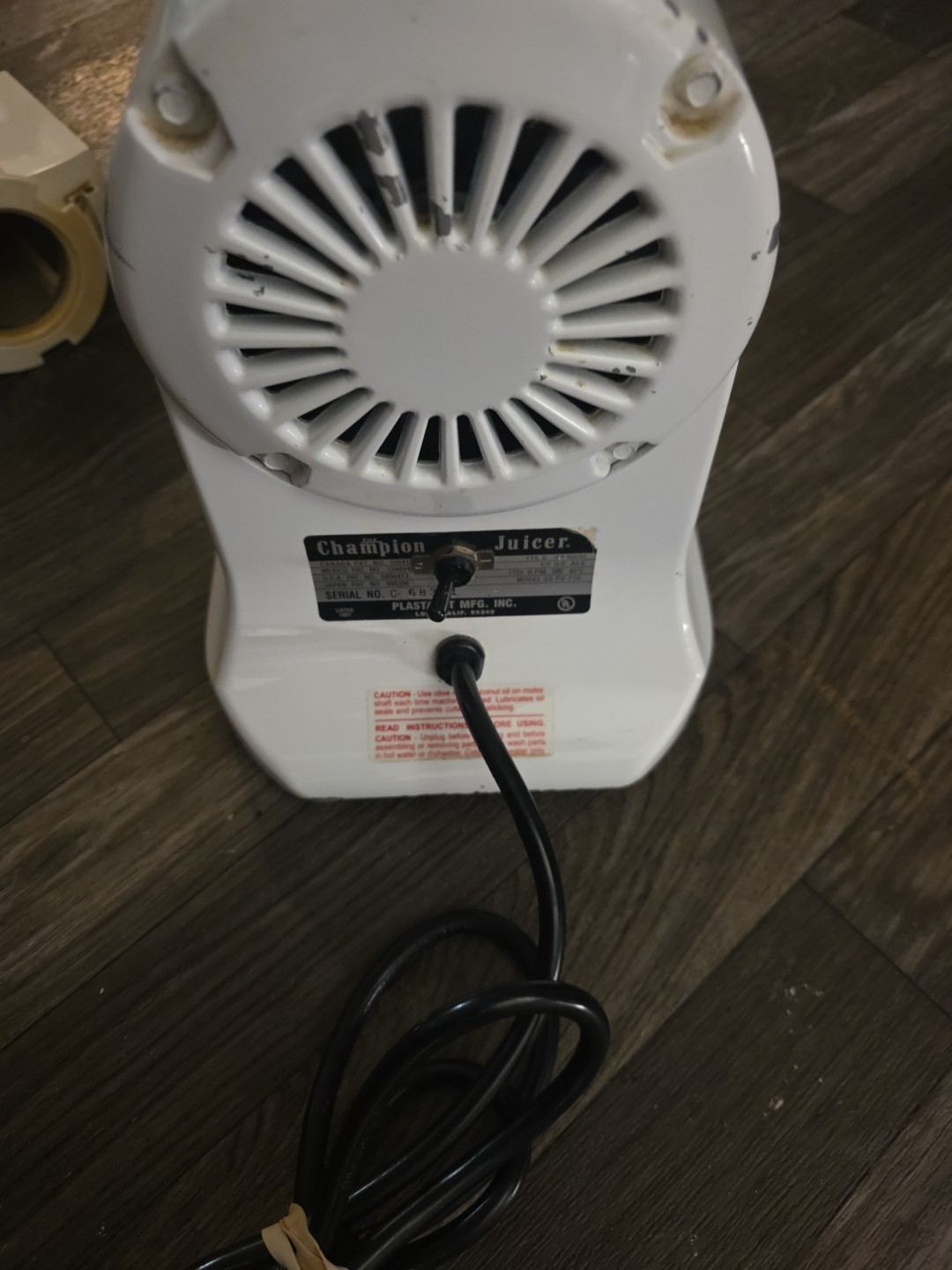 VTG Champion Juicer 1/3 HP Heavy Duty Motor Model G5-PG-710-PN ( Some Staining )