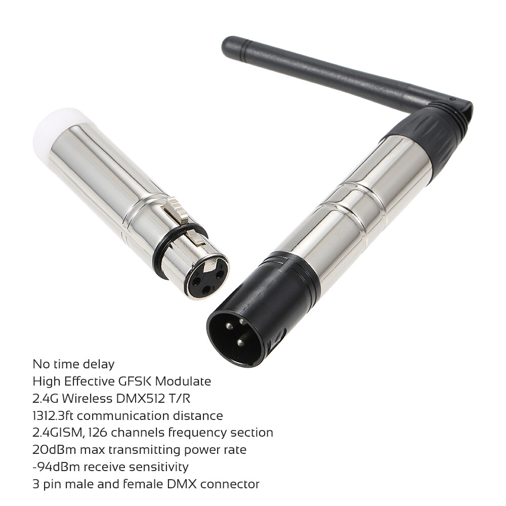 Lixada 2.4G ISM DMX512 Wireless XLR Transmitter Receiver for Stage Lighting R8F3