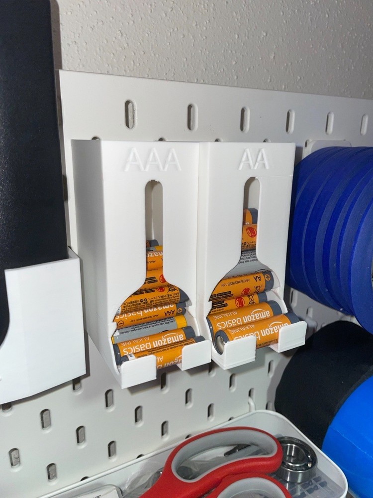 3D printed pegboard Plastic Pegboard Display Arms for AA /AAA Battery Holder