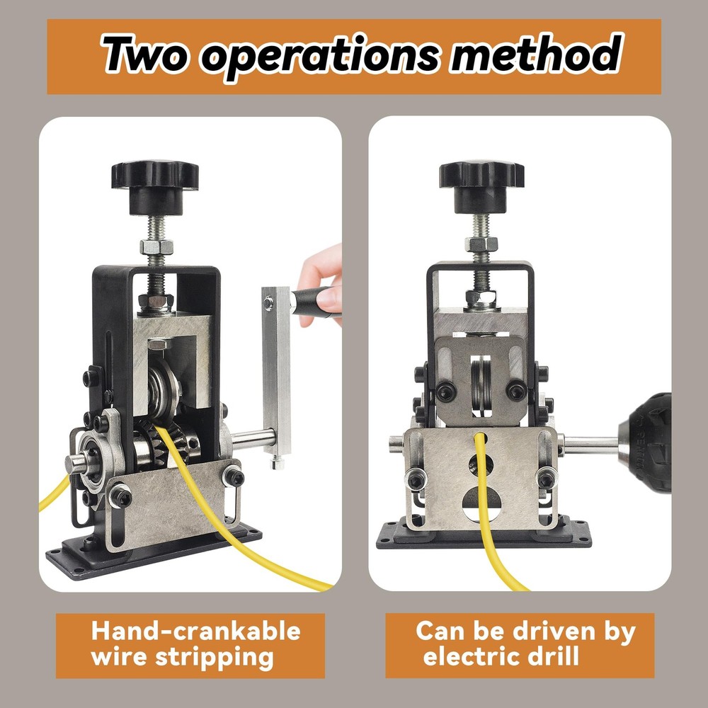 Ezebesta Manual Wire Stripping Machine Copper/Drill Stripper, Metallic