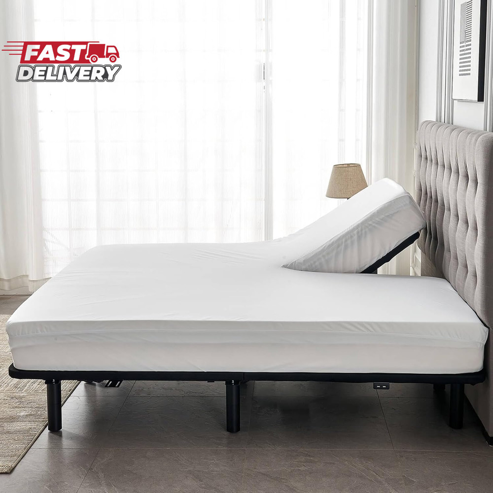 Waterproof 32-34 Split Top King Mattress Protector for Adjustable Bed Flex Head