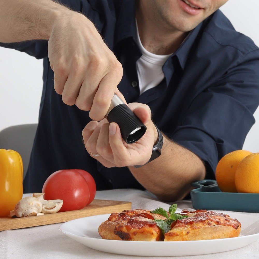 Mini Salt and Pepper Grinder Set, Small Tiny Adjustable Coarseness Ceramic Sa...