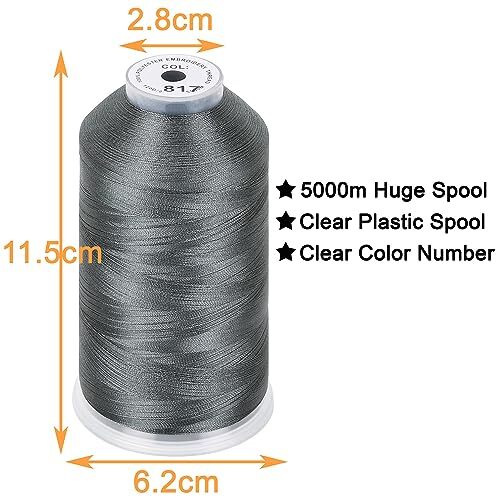 2 Pack Polyester Huge Spools Threads for Embroidery Machines Sewing