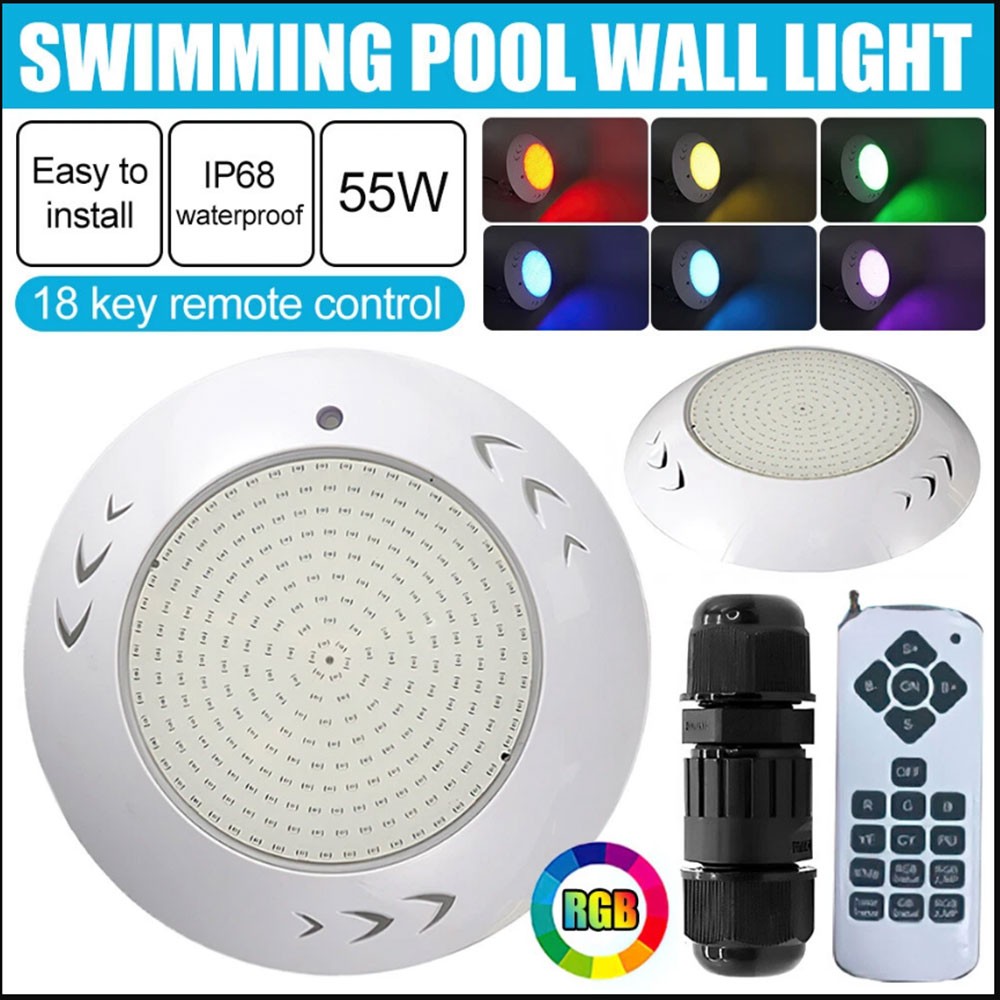 NEW Remote Control Memory Function Resin Filled Swimming Pool LED Light 12V RGB