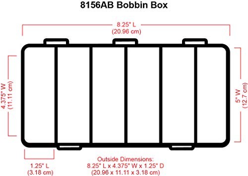 8156AB Large Bobbin Box, Sewing Bobbin Organizer, [1] Plastic Storage Case,