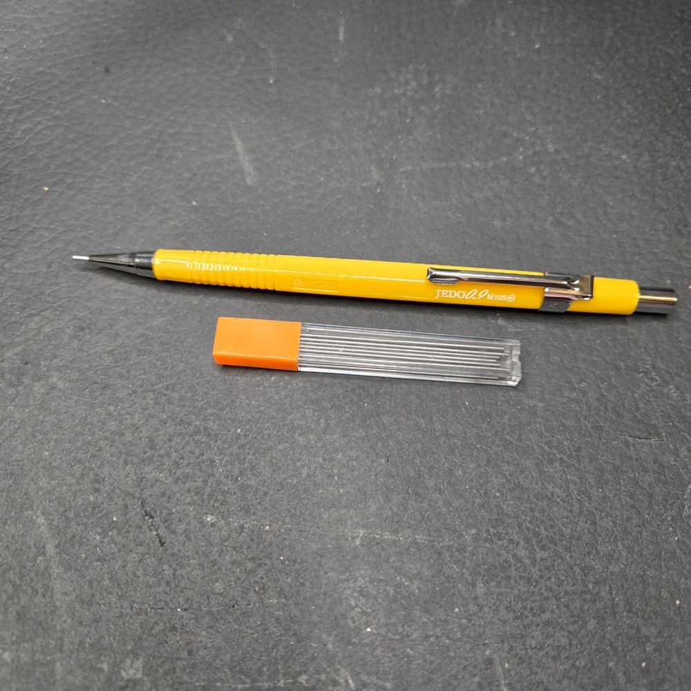 JEDO YELLOW .9 Micro AUTOMATIC DRAFTING PENCIL+ SPARE LEAD