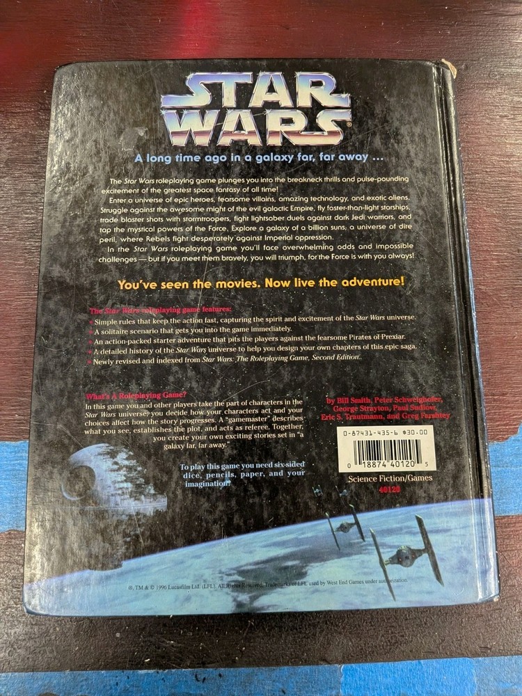 Star Wars Roleplaying Game 2nd Edition Revised & Expanded West End Games Core