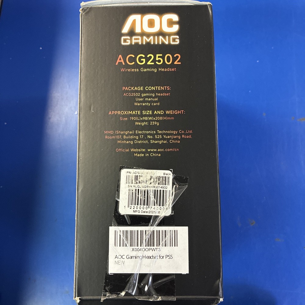 AOC Wireless Gaming Headset Compatible with PS5/4, Nintendo Switch, PC, Bluetoot