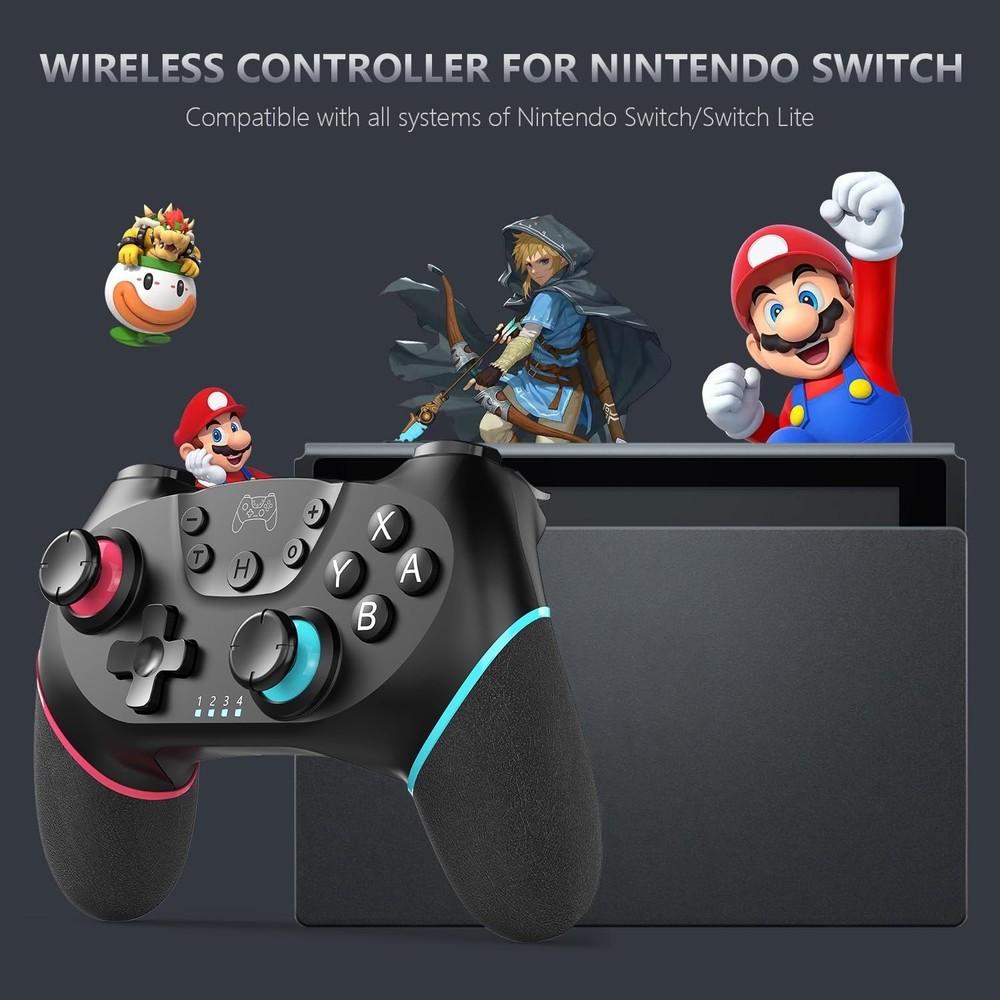 Switch Pro Controller with Turbo Function and Long Battery Life - Game in Style