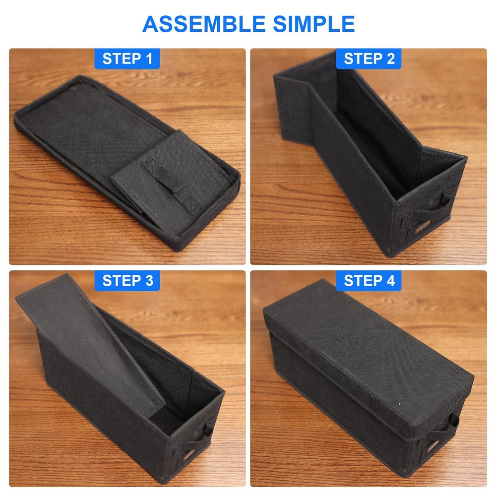 2 Pack CD Storage Box Case Holder w/ Handles and Lid, Stackable CD Organizer Box