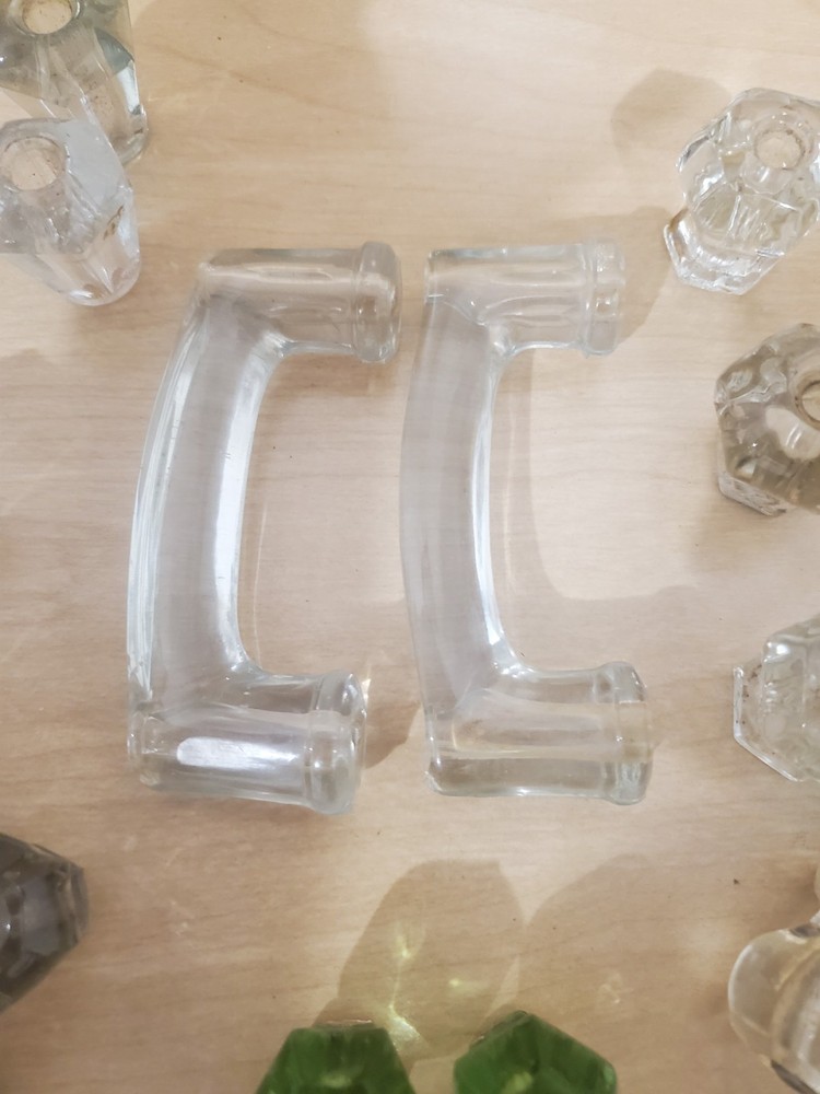 Lot of 45 Vintage Glass Drawer Pulls Knobs