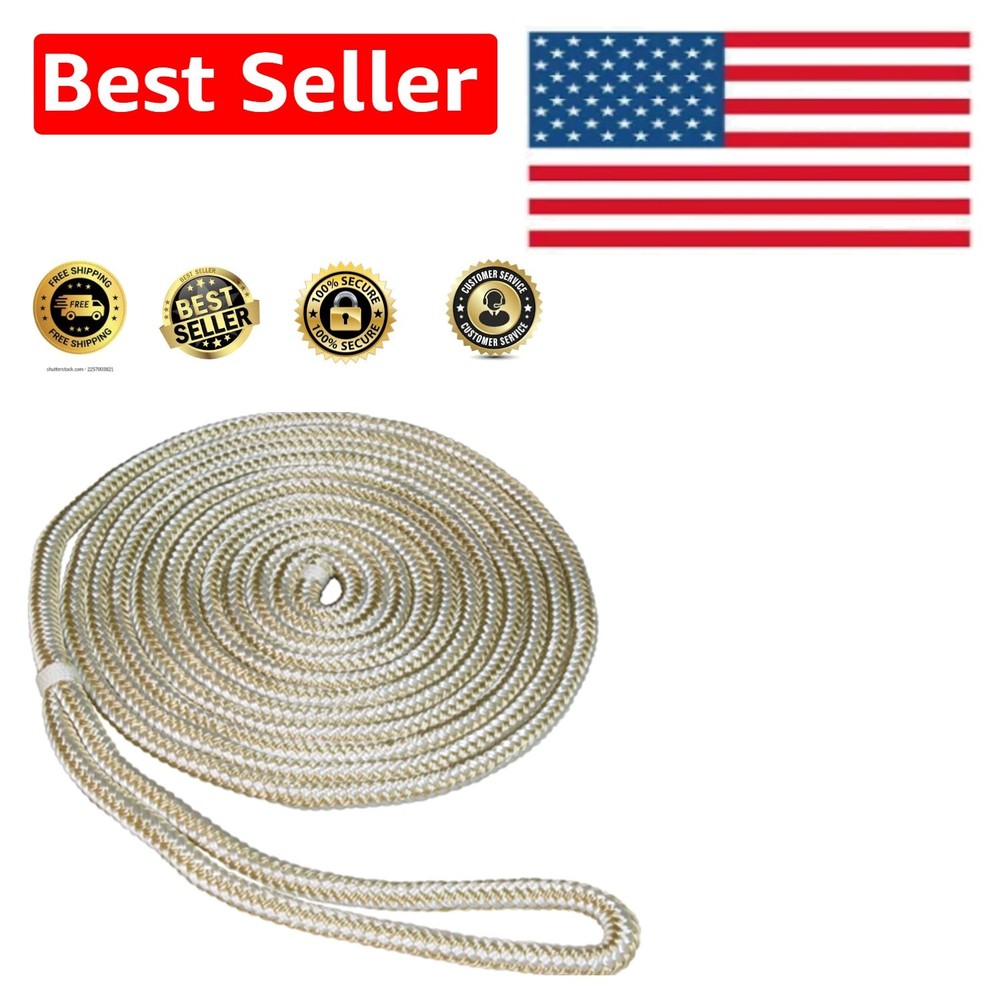 15' Double Braid Nylon Dockline for Secure and Stylish Boat Docking
