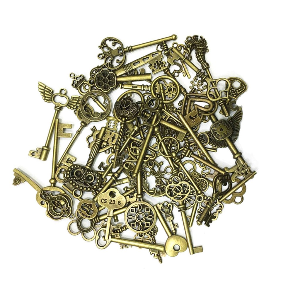 69pcs Mixed Skeleton Keys Large Small Exquisite Shape Crown Shape Christmas gift