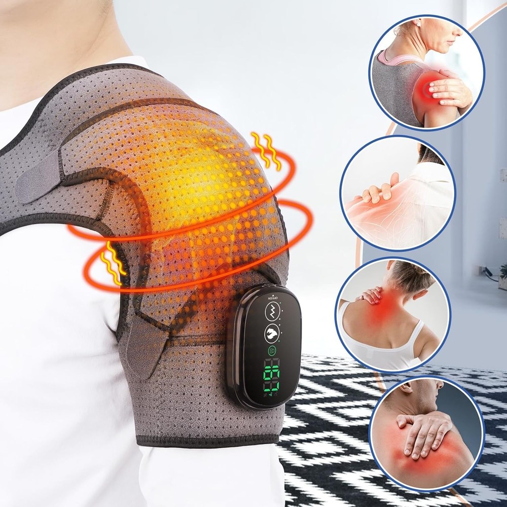 Cordless Shoulder Heating Pad with Vibration Heated Wrap