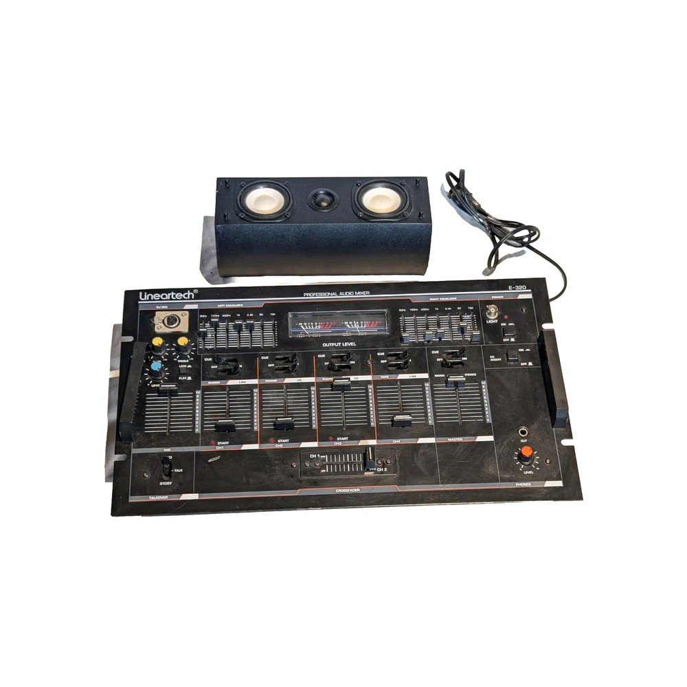DJ Lineartech Professional Mixer E-320 Equalizer Talk over 4CH 3Phono One Speak