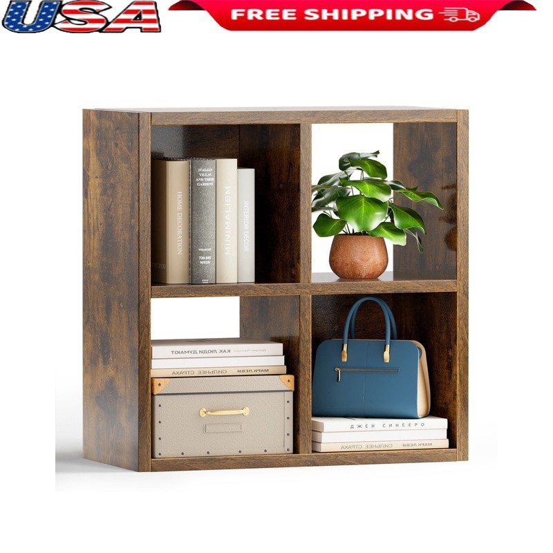 Wood Cube Storage Organizer W/ Removable Panels Home Office Living Room New