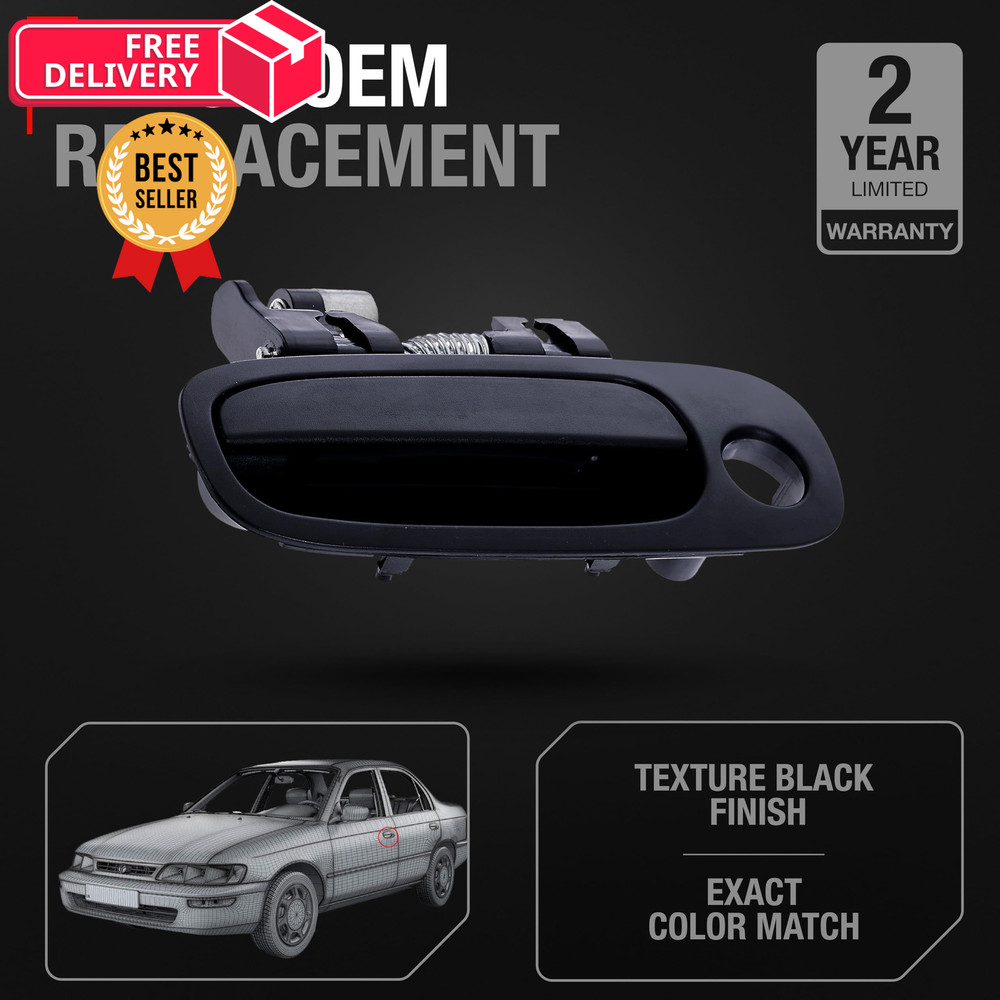 Exterior Front Driver Door Handle Replacement - Side, Black