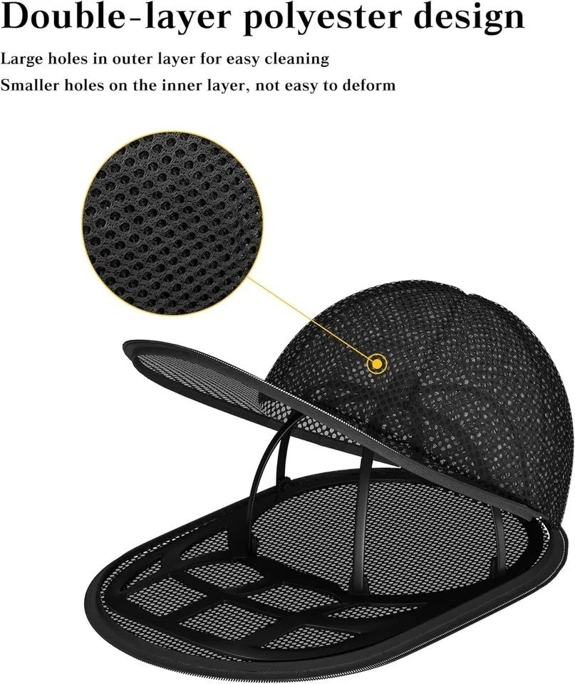 Hat Washer for Baseball Caps Sturdy Cleaning Protector with Frame Cage Laundry