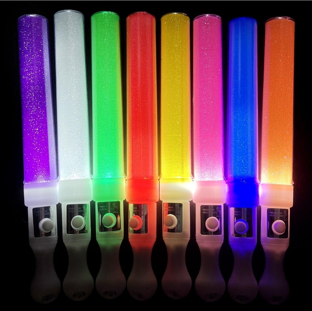 24 LED Light Up Wands Sticks Plastic Party Favors for Raves, Halloween, Concerts