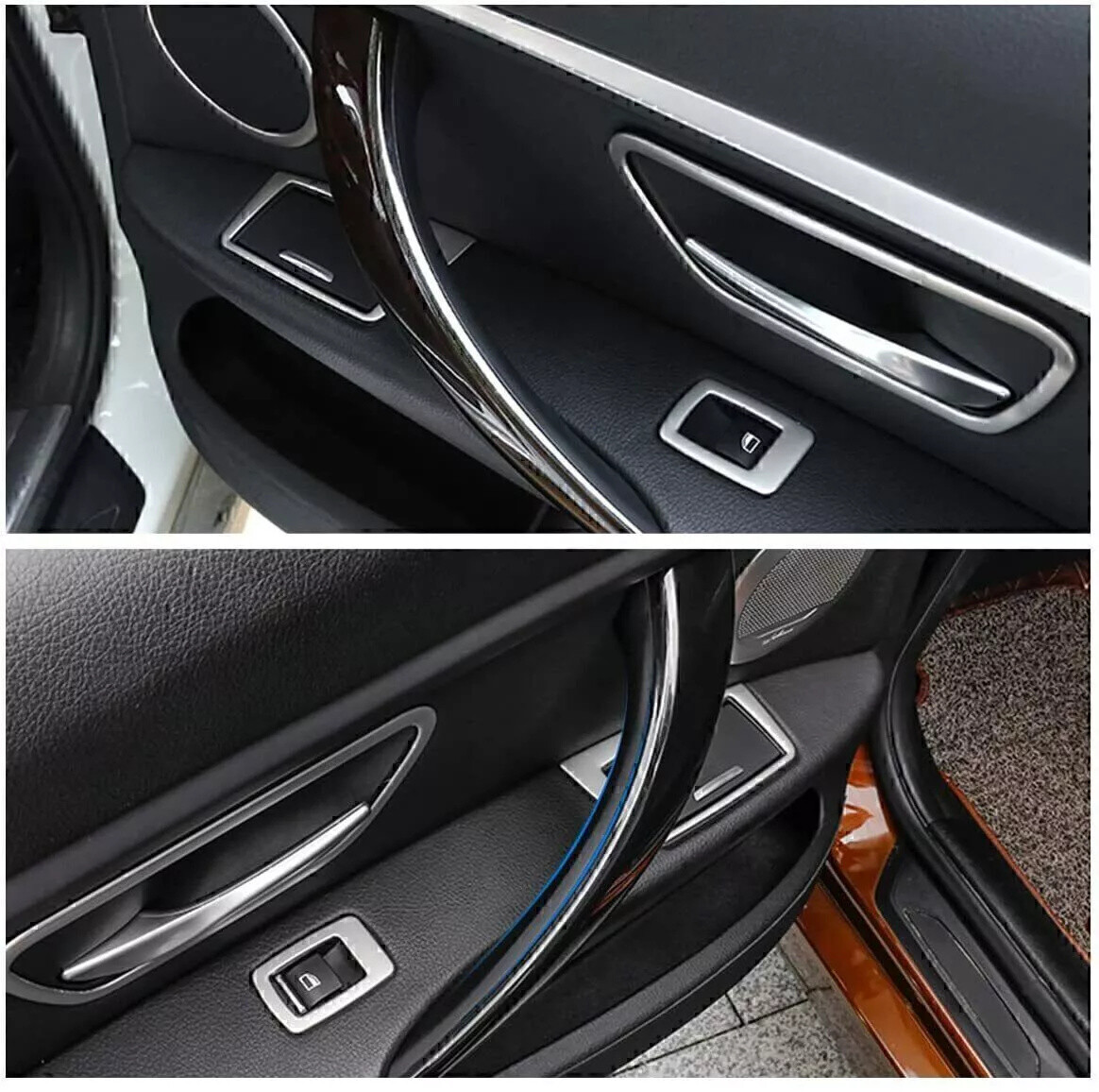 2PCS Black Interior Door Pull Handle Cover For BMW 3 4 series F30 F31 F32 F35 M3