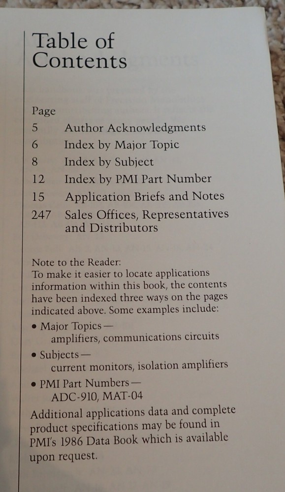 Vintage - Linear And Conversion Products & Applications Handbook - 1986